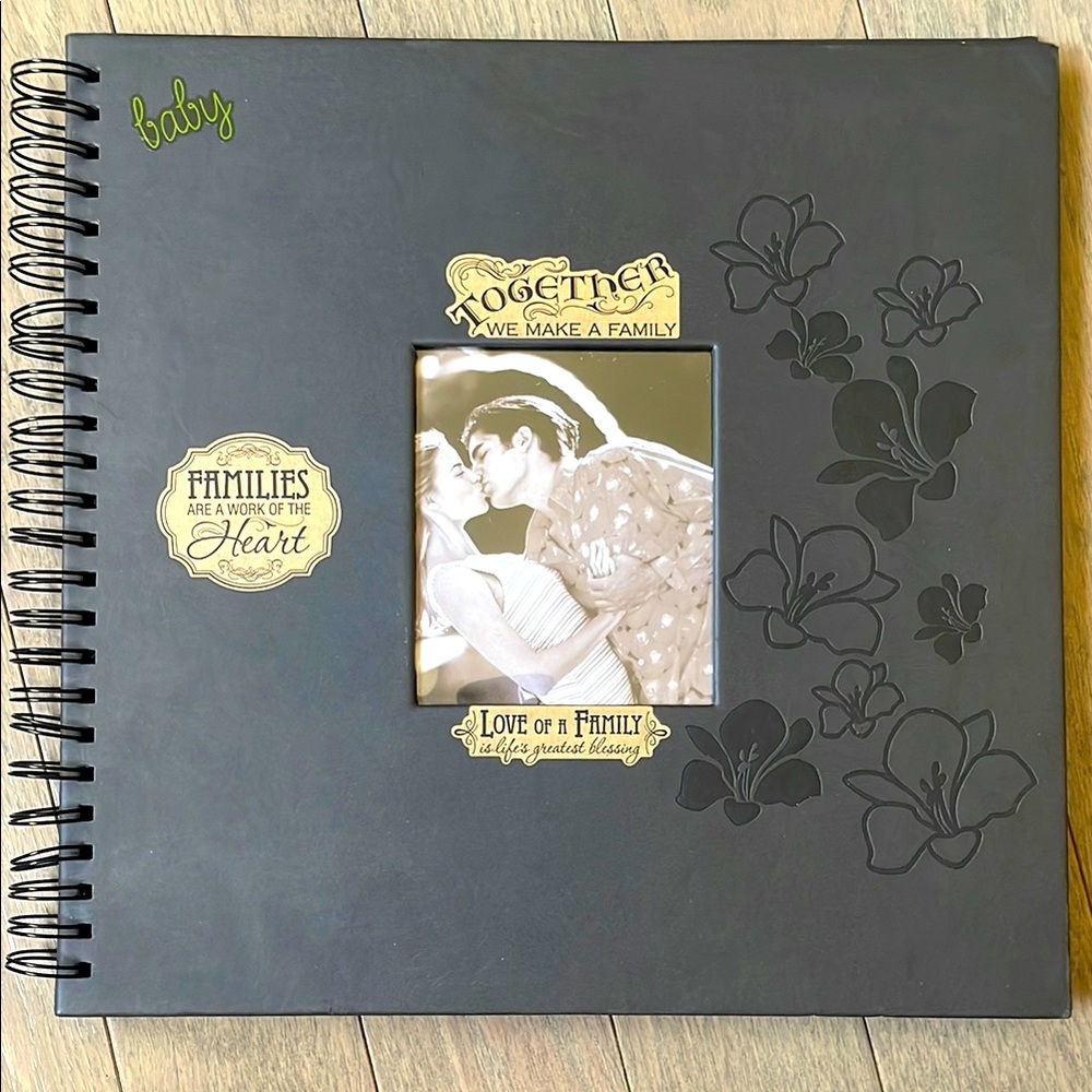NWOT: Premium Black Floral Family Scrapbook Photo Album